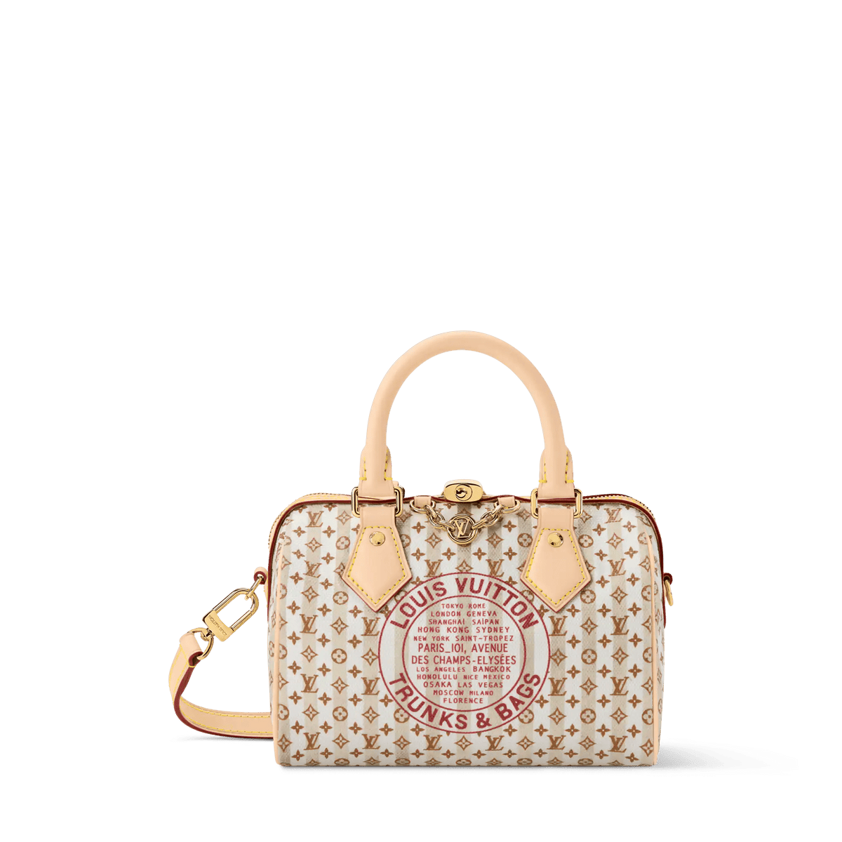 Speedy Bandoulière 20 LV Stamp Nude Rose Monogram Canvas Handbag M29459 For Women