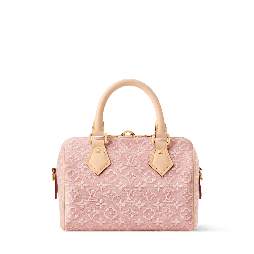 Speedy Bandoulière 20 Monogram Emblème Rose Ruban Bag For Women