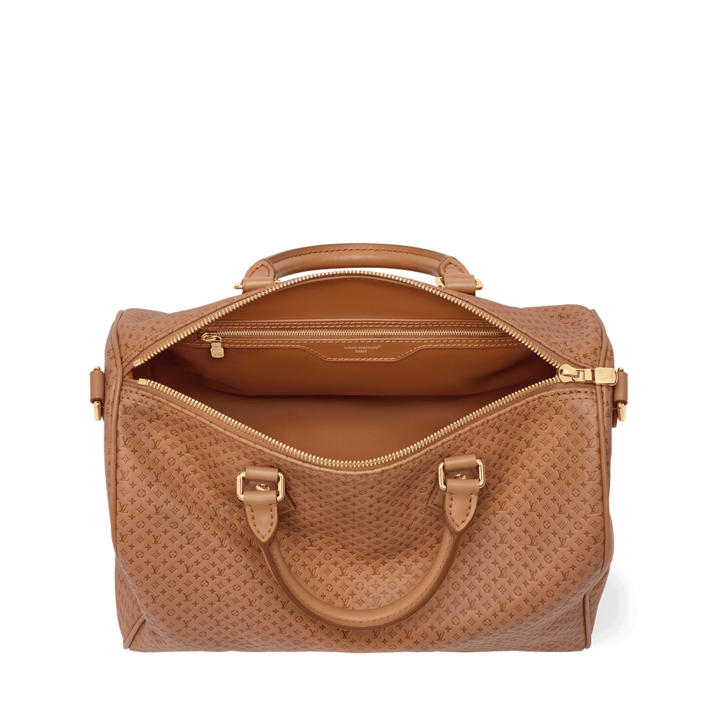 Speedy Soft 30 Minigram Hazelnut Calfskin Tote Bag For Women