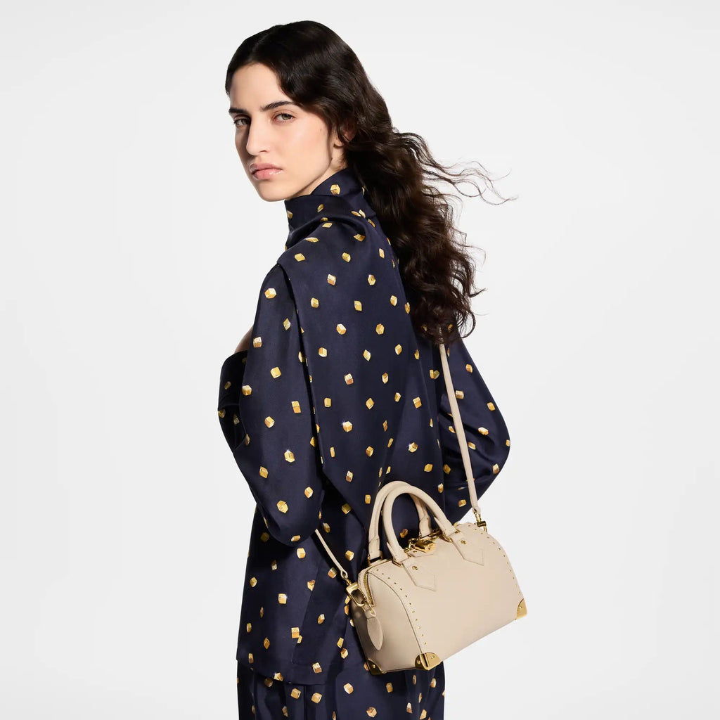 Speedy Trunk 20 Calfskin Leather Almond Crossbody Bag For Women