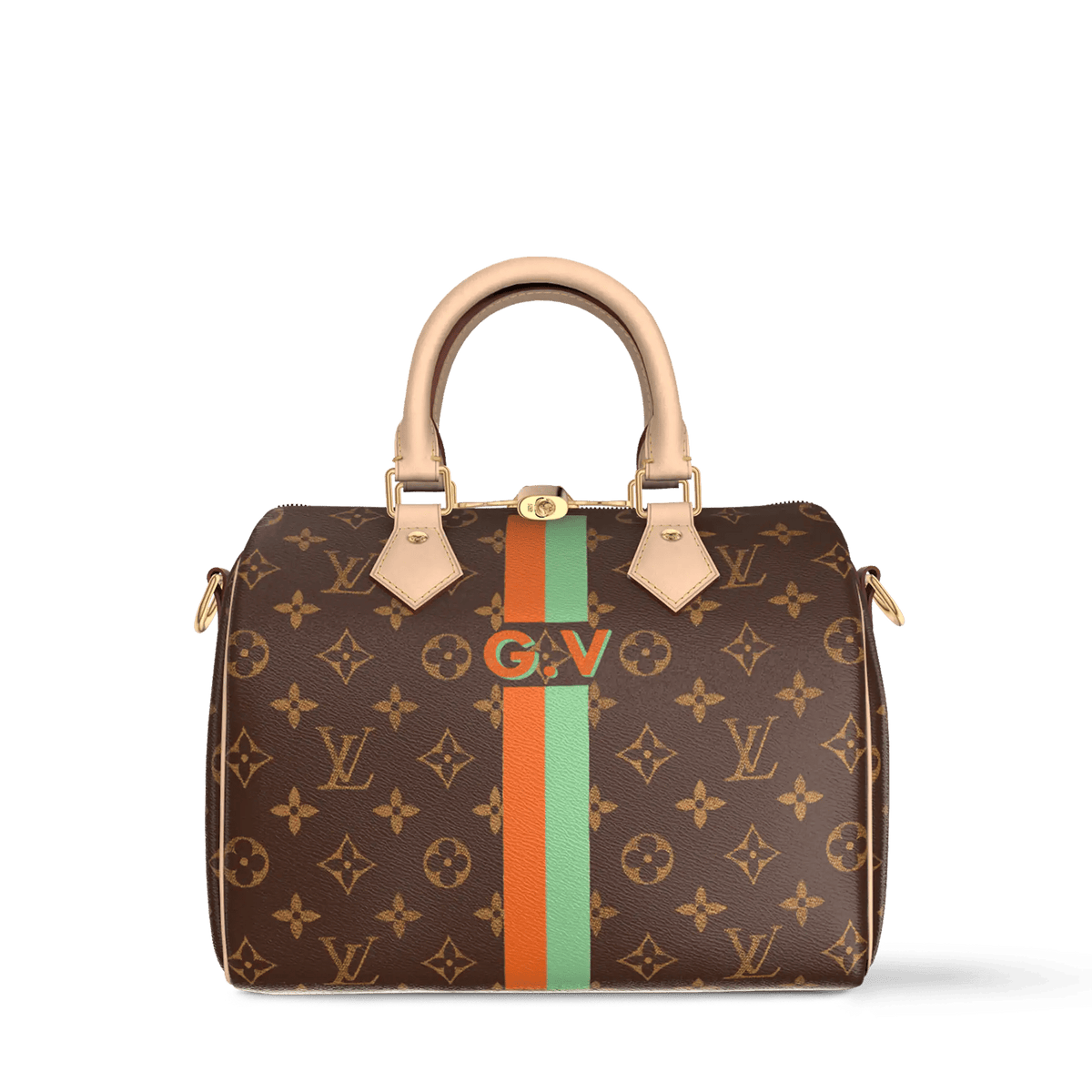 Speedy Bandoulière 25 Monogram Coated Canvas Handbag P01918 For Women