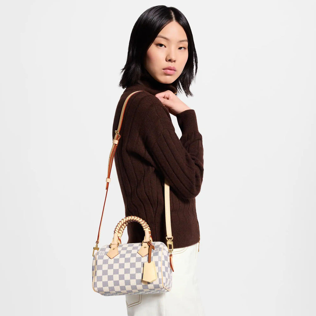 Speedy Bandoulière 20 Damier Azur Coated Canvas Handbag N40950 For Women