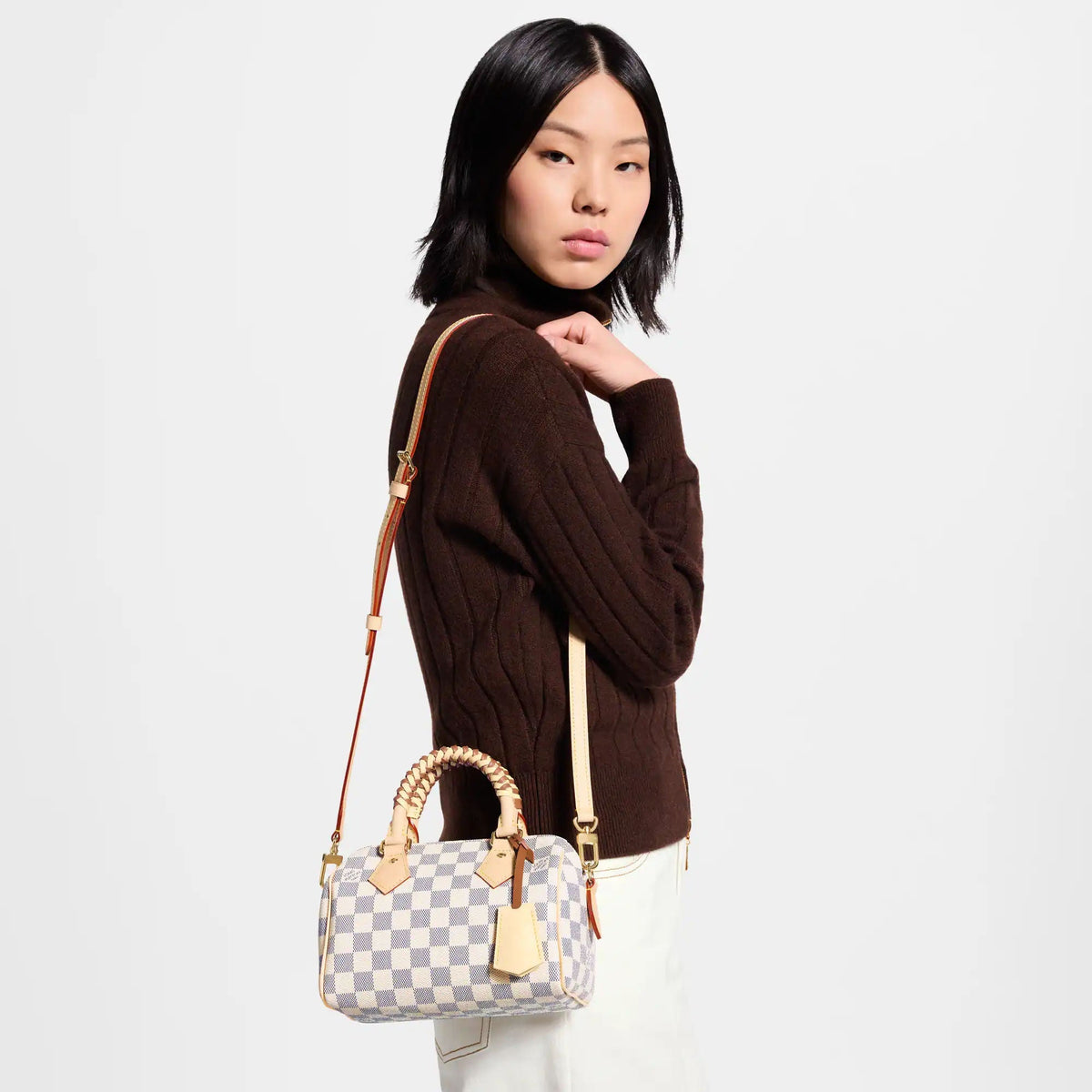 Speedy Bandoulière 20 Damier Azur Coated Canvas Handbag N40950 For Women