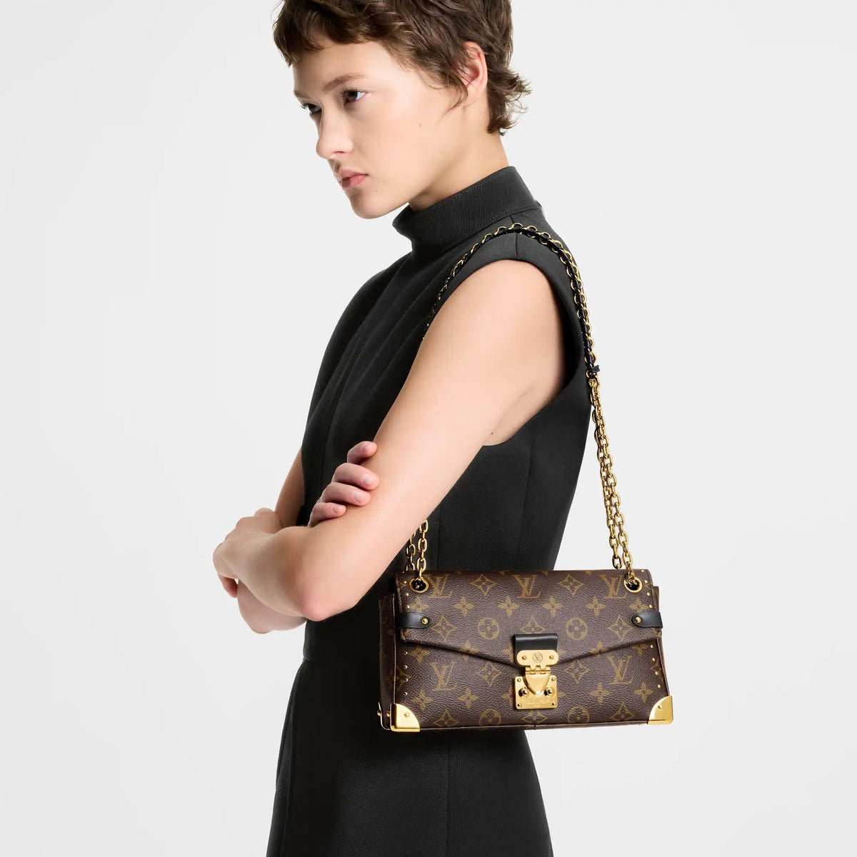 Trunkie East West Monogram Canvas Baguette Bag For Women