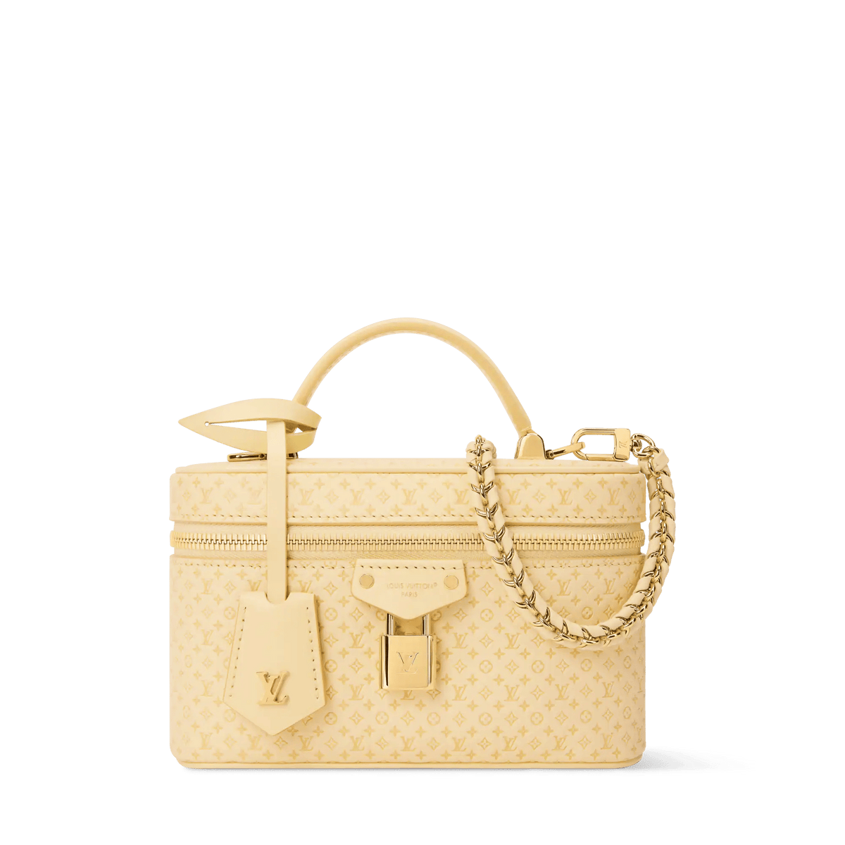 Vanity Chain Pouch Banana Calfskin Leather Chain Wallet M29051 For Women