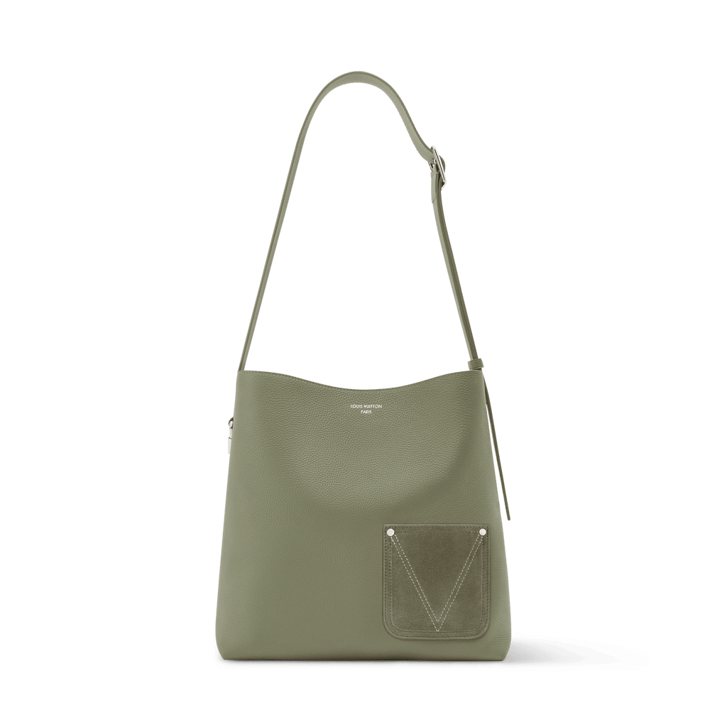 Verso Hobo LV Touch Calfskin Khaki For Men