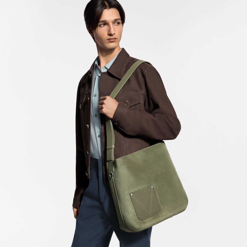 Verso Hobo LV Touch Calfskin Khaki For Men