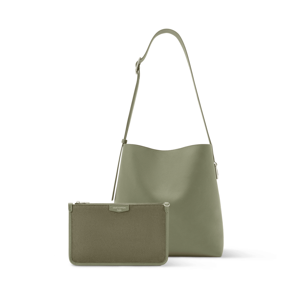 Verso Hobo LV Touch Calfskin Khaki For Men