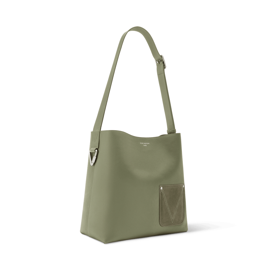 Verso Hobo LV Touch Calfskin Khaki For Men