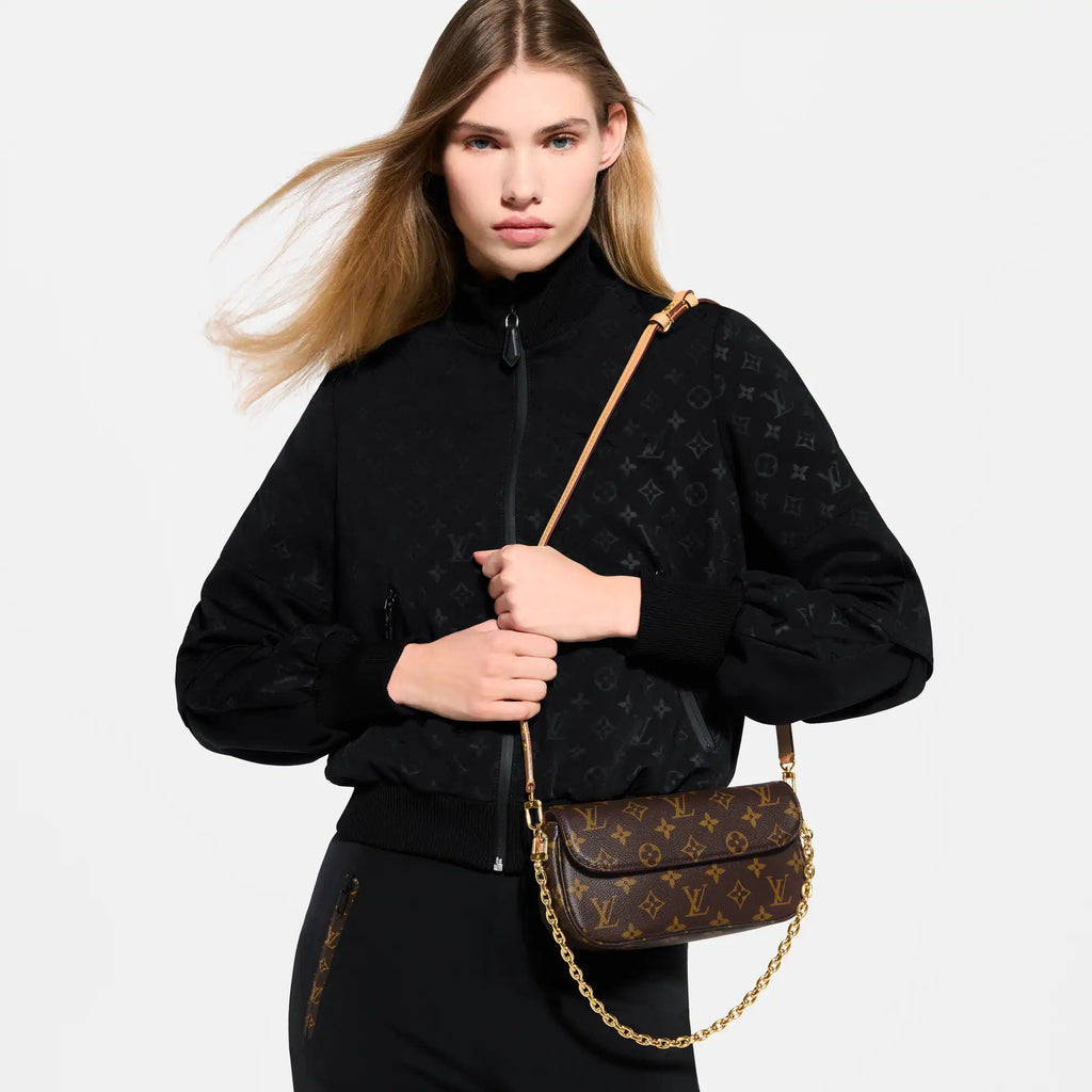 On Chain Ivy Monogram Canvas Chain Wallet For Women