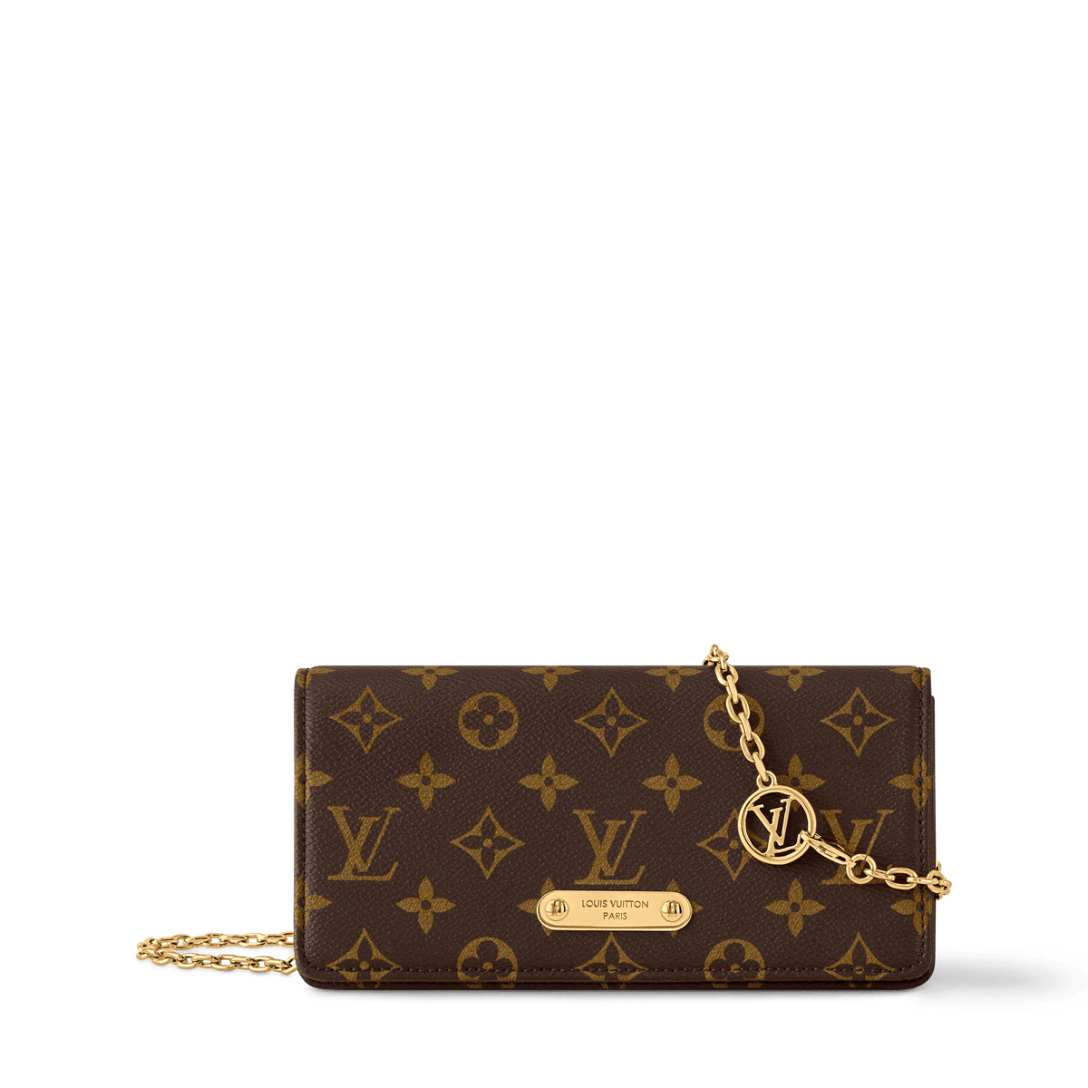 On Chain Lily Monogram Coated Canvas Chain Wallet M82509 For Women