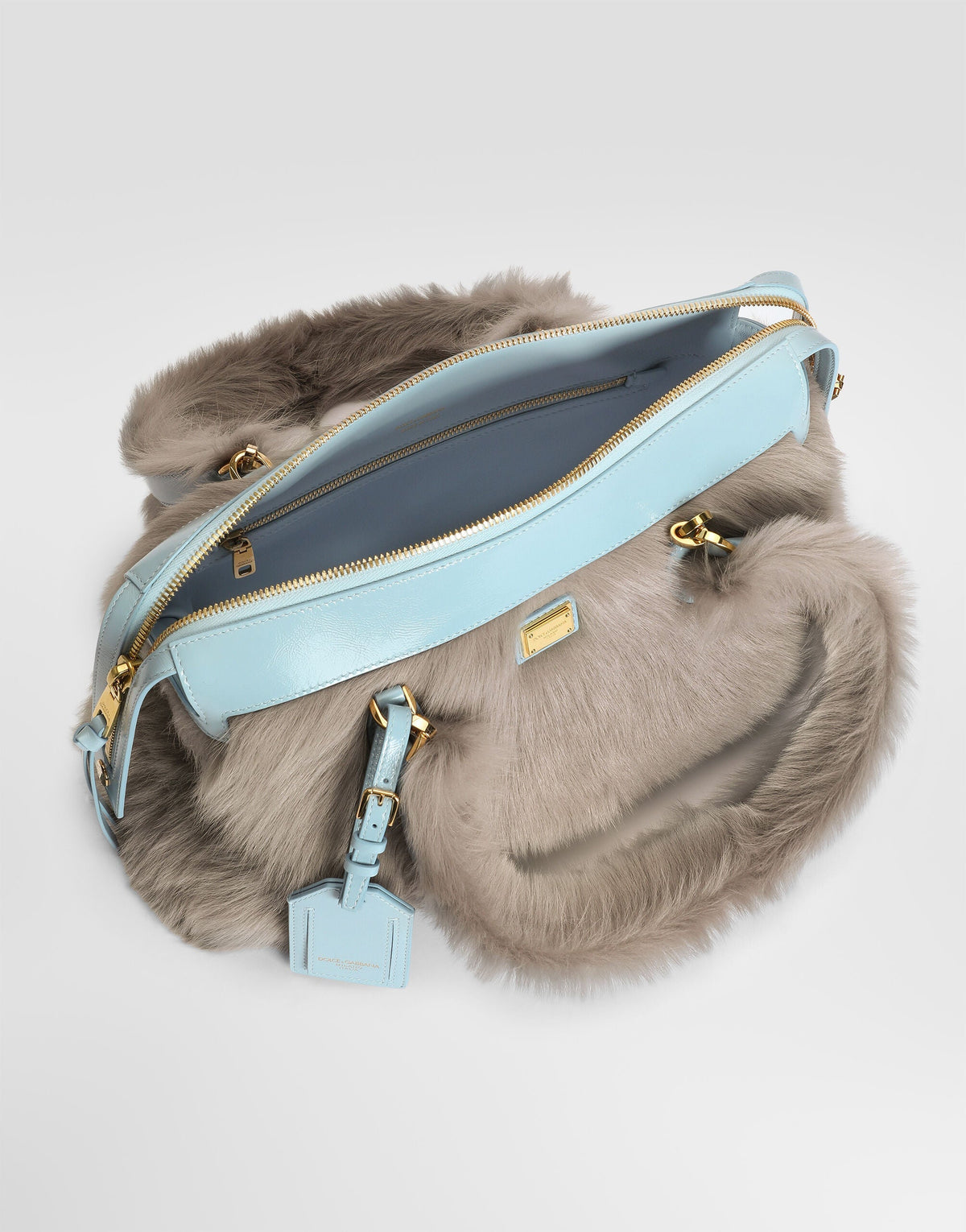 Vittoria Shoulder Luxury Handbag Shearling Calfskin Multicolor Vintage Brass Hardware