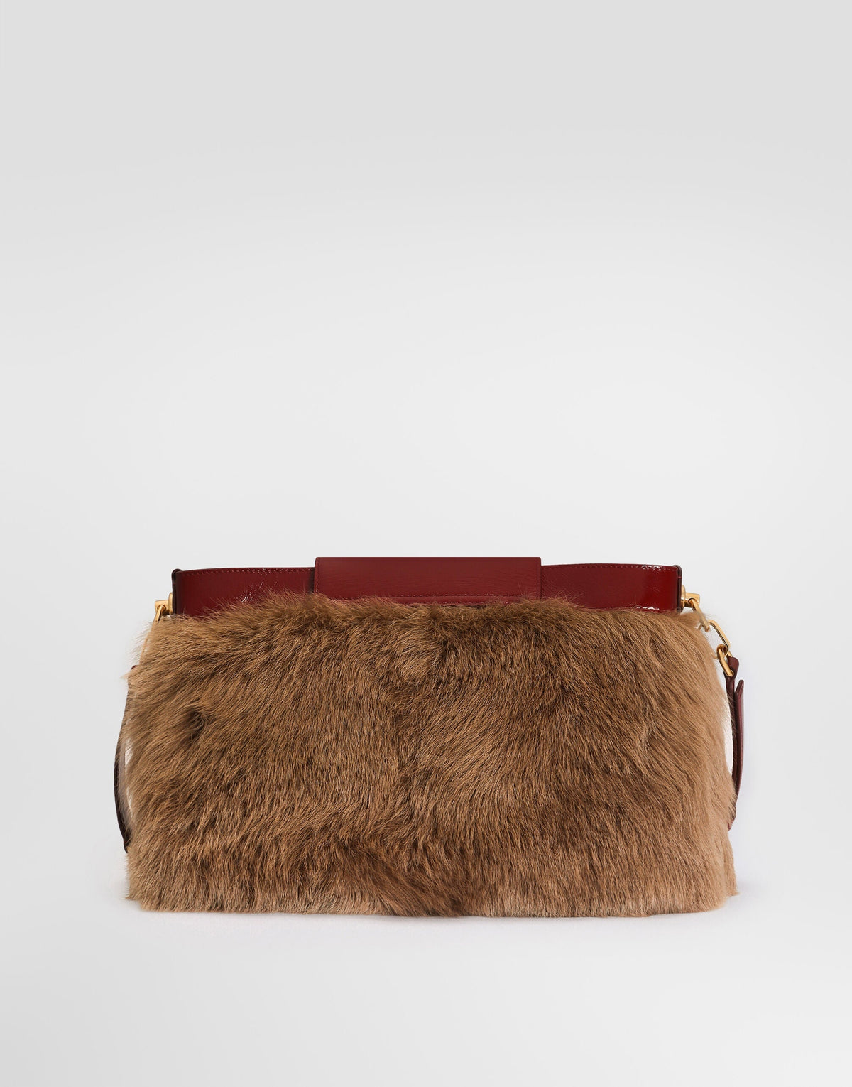 Vittoria Shoulder Luxury Handbag Fur and Calfskin Multicolor Vintage Brass-Toned Hardware