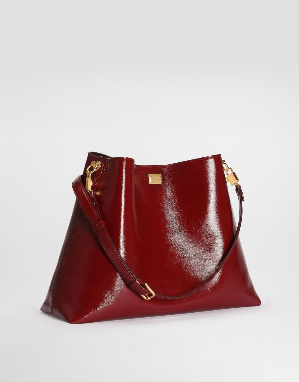Large Vittoria Shoulder Luxury Handbag Calfskin Red Vintage Brass Hardware