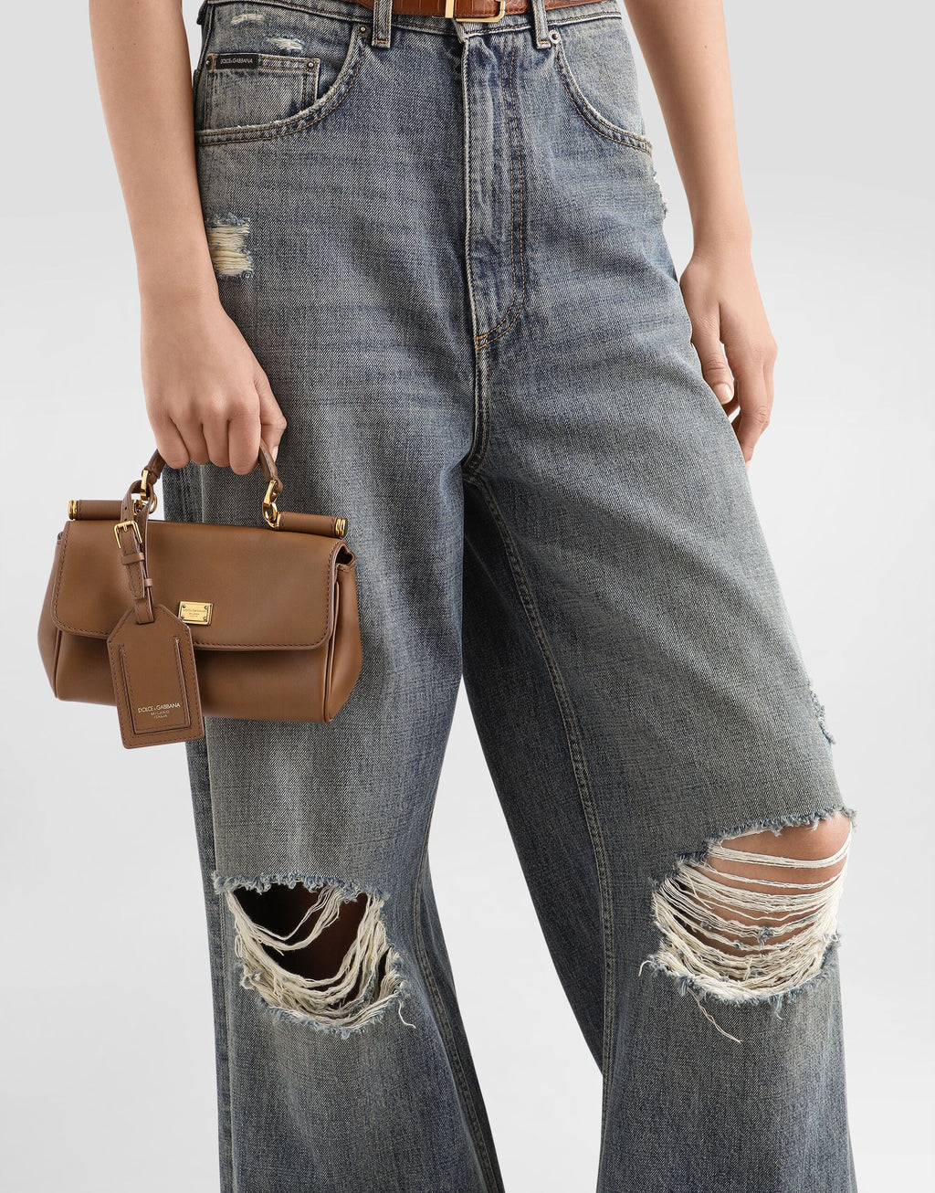 Brown Mini Calfskin Leather Handbag product image 2