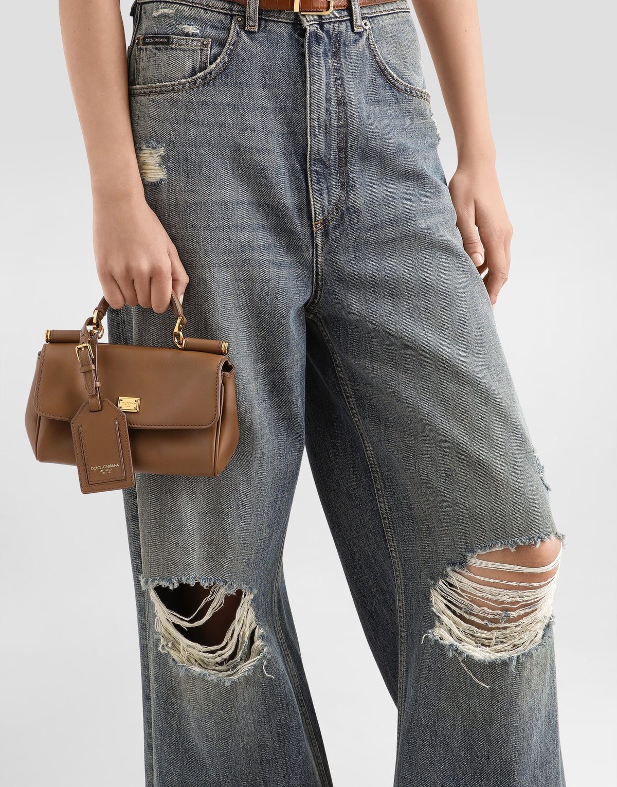 Brown Mini Calfskin Leather Handbag product image 2
